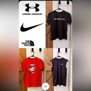 Nike, North Face and Under Armour Shirts